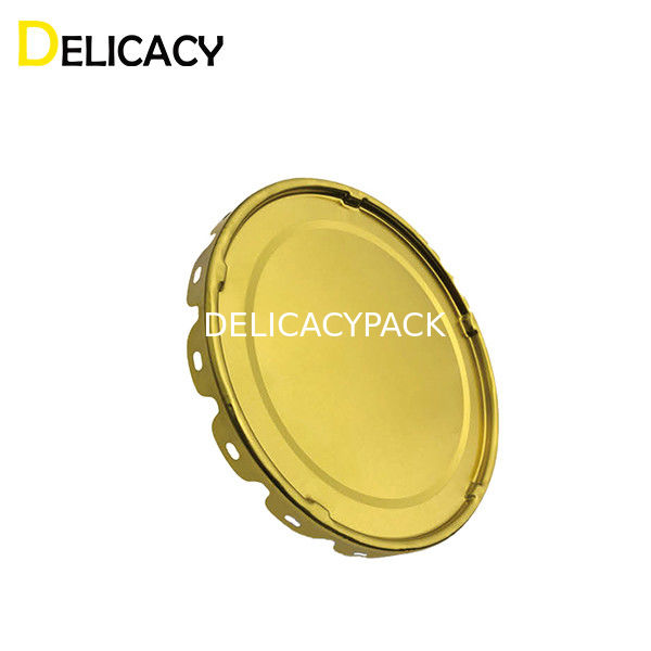 ฝาปิดกระป๋องโลหะเหล็กพื้นผิวเหล็กวิลาดสำหรับถังสีเคมีอุตสาหกรรมกลม 10 ลิตร