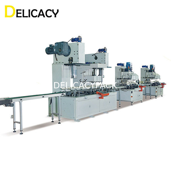 สายการผลิตกระป๋องอัตโนมัติขนาด 35 กิโลวัตต์สำหรับอุตสาหกรรมเคมีสามารถทำถังบรรจุได้