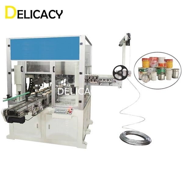 เครื่องผลิตบรรจุภัณฑ์โลหะเหล็กอัตโนมัติเครื่องจับลวดดีบุกสำหรับถังเคมีสามารถทำสายได้